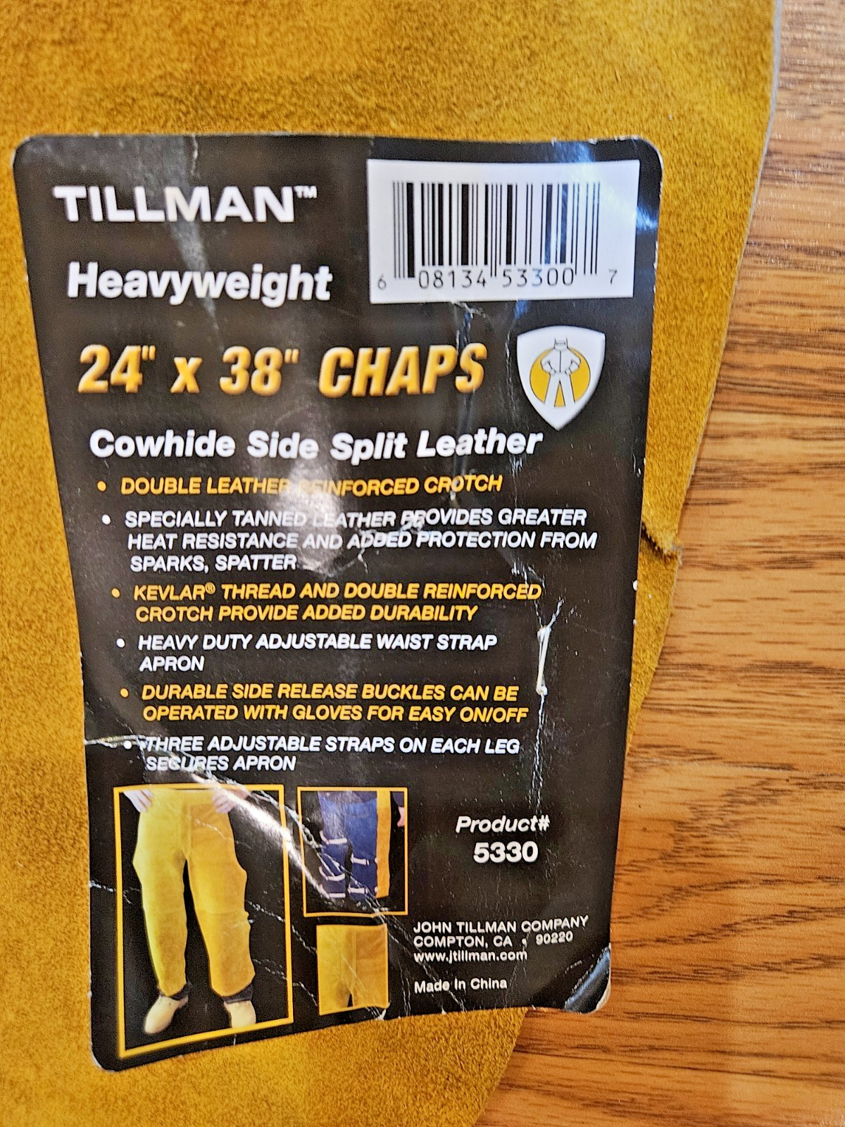 Tillman 5330 Cowhide Leather Split Leg Chaps 24″ x 38″