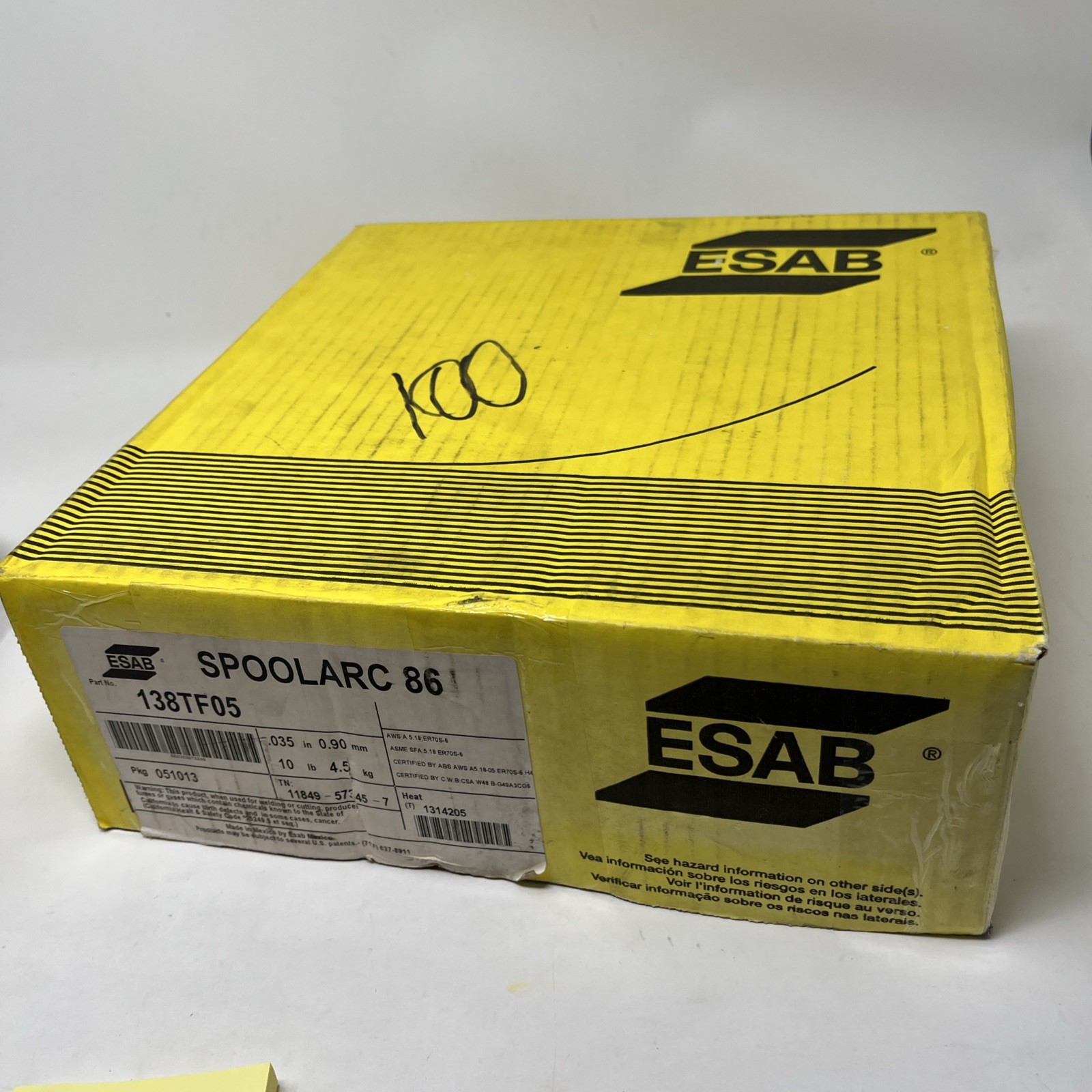 ESAB Spoolarc 86 AWS A5.18 ER70S-6, .035, 10 lb spool 138TF05