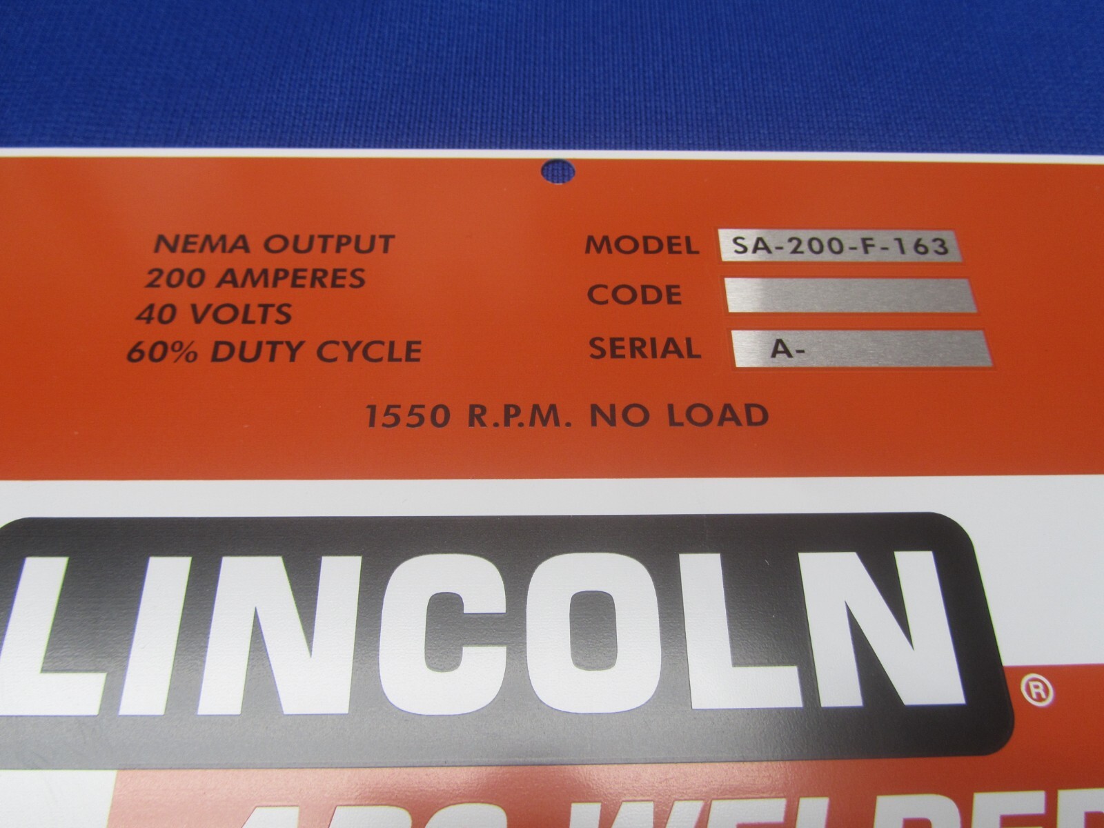 Sa-200 Lincoln Welder Red Face Faceplate M10926 OEM Quality USA