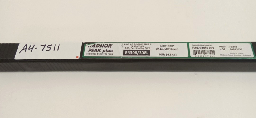 Radnor RAD64007751 Peak Plus ER308/308L Stainless Steel TIG Rod 3/32″x 36″ 10lbs