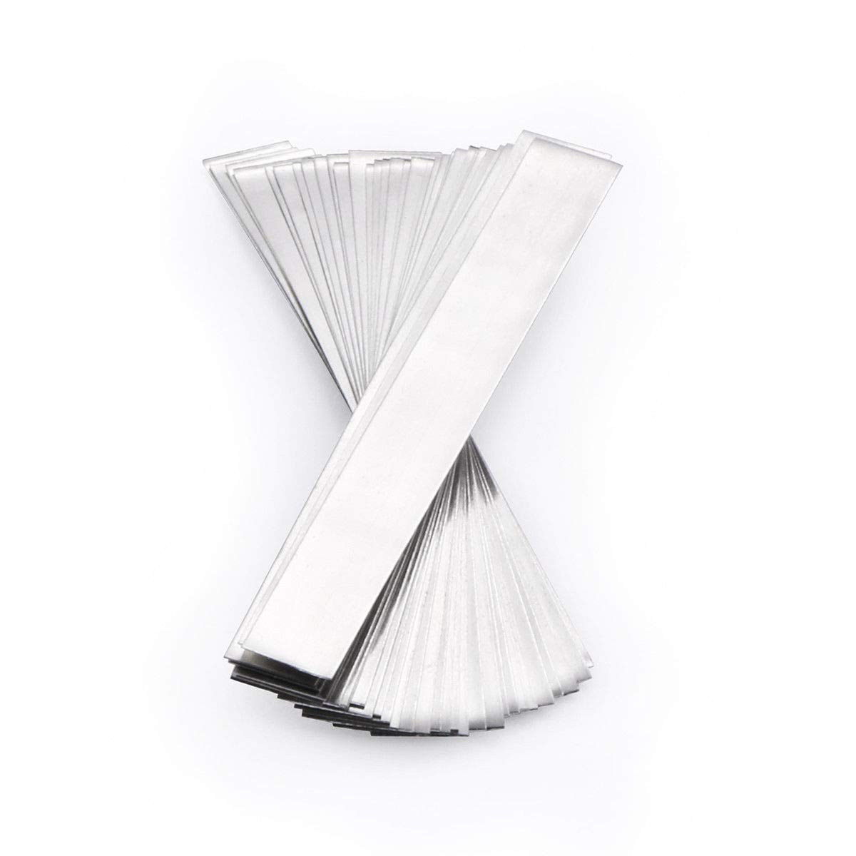 SHONAN Pure Nickel Strip 99.6% Nickel, 2 0.15 x 6 x 50 mm, 50 Pieces, Silver