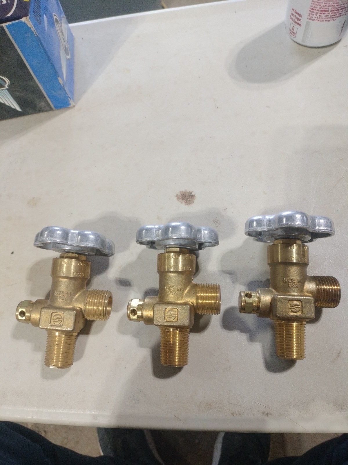 3 NOS-SHERWOOD CGA540 Cylinder Valves-Inert Gas-NEVER USED-SELLING TOGETHER