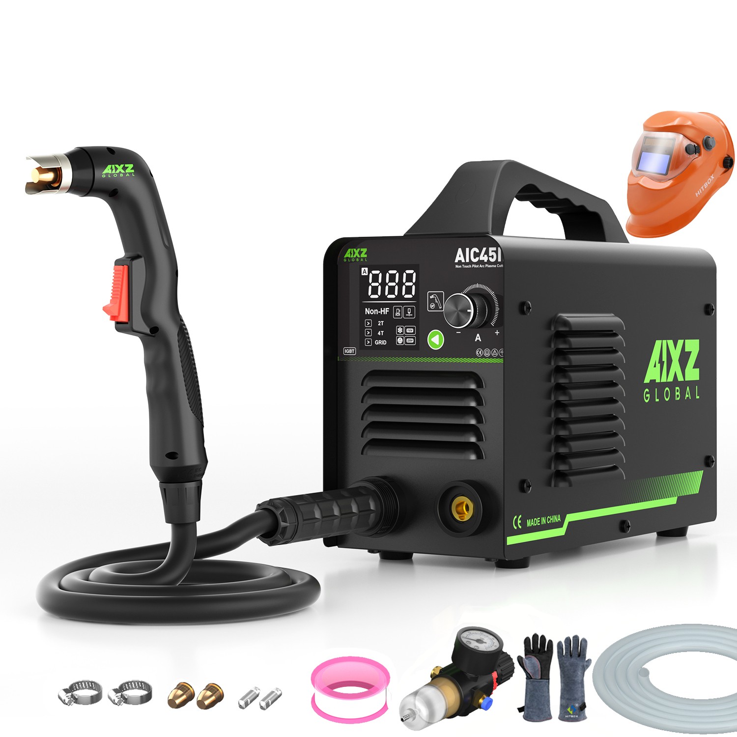 45A Non-Touch Non-HF Pilot Arc Air Plasma Cutter 110/230V Cutting Machine Set US