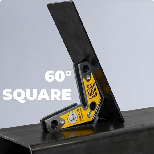 Magnetic Corner Squares Twin Pack – 12°, 90°, 60° Angles, 30 lbs Pull Force, Low