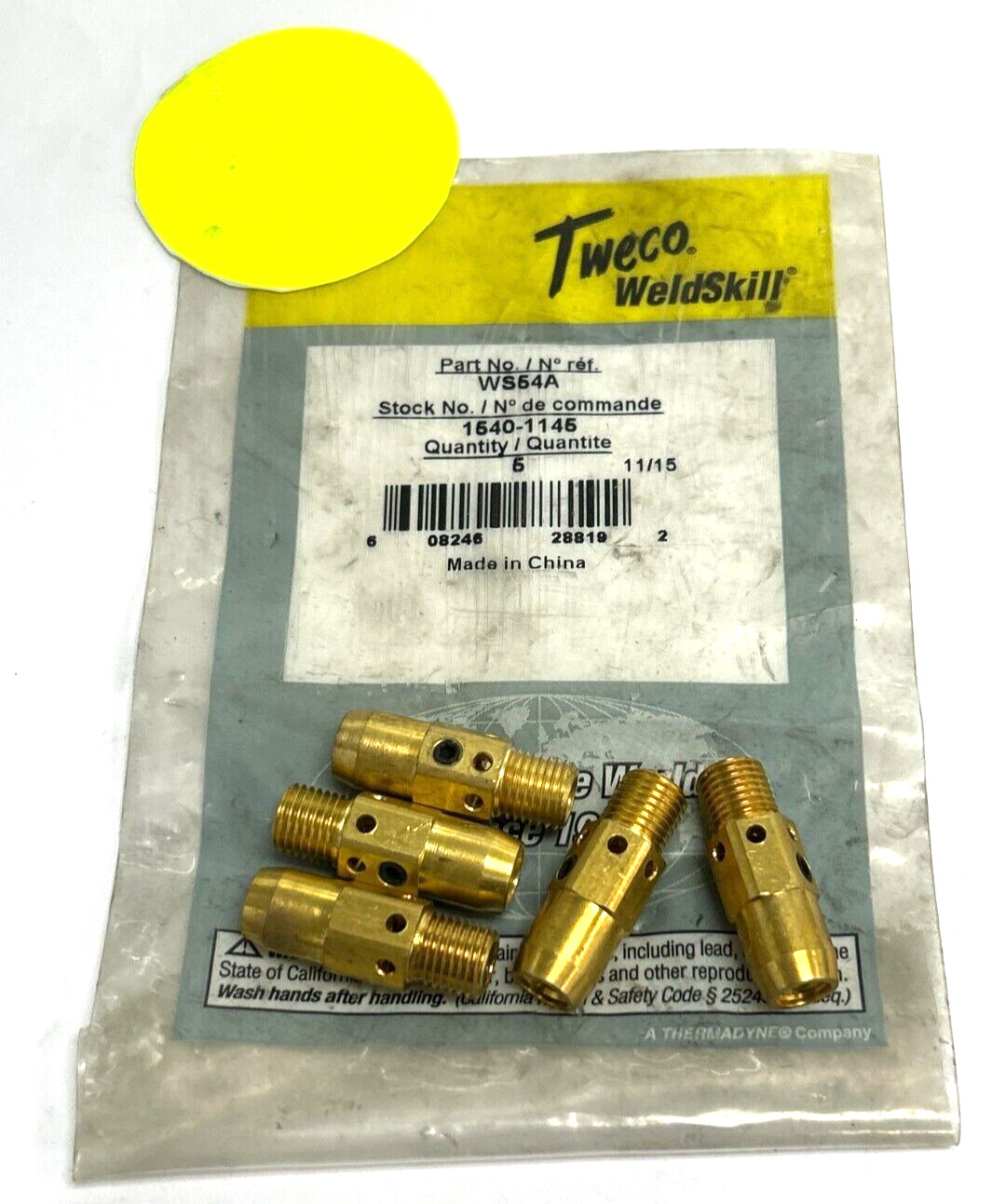 TWECO AUTOMATION GAS DIFFUSER WS54A 1540-1145 LOT OF 5