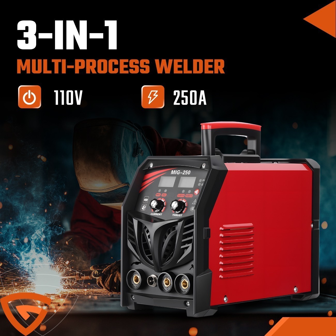 3 In 1 MIG Welder FLUX MIG/ARC/LIFT TIG 250A Multi 110V Welding Machine 110V