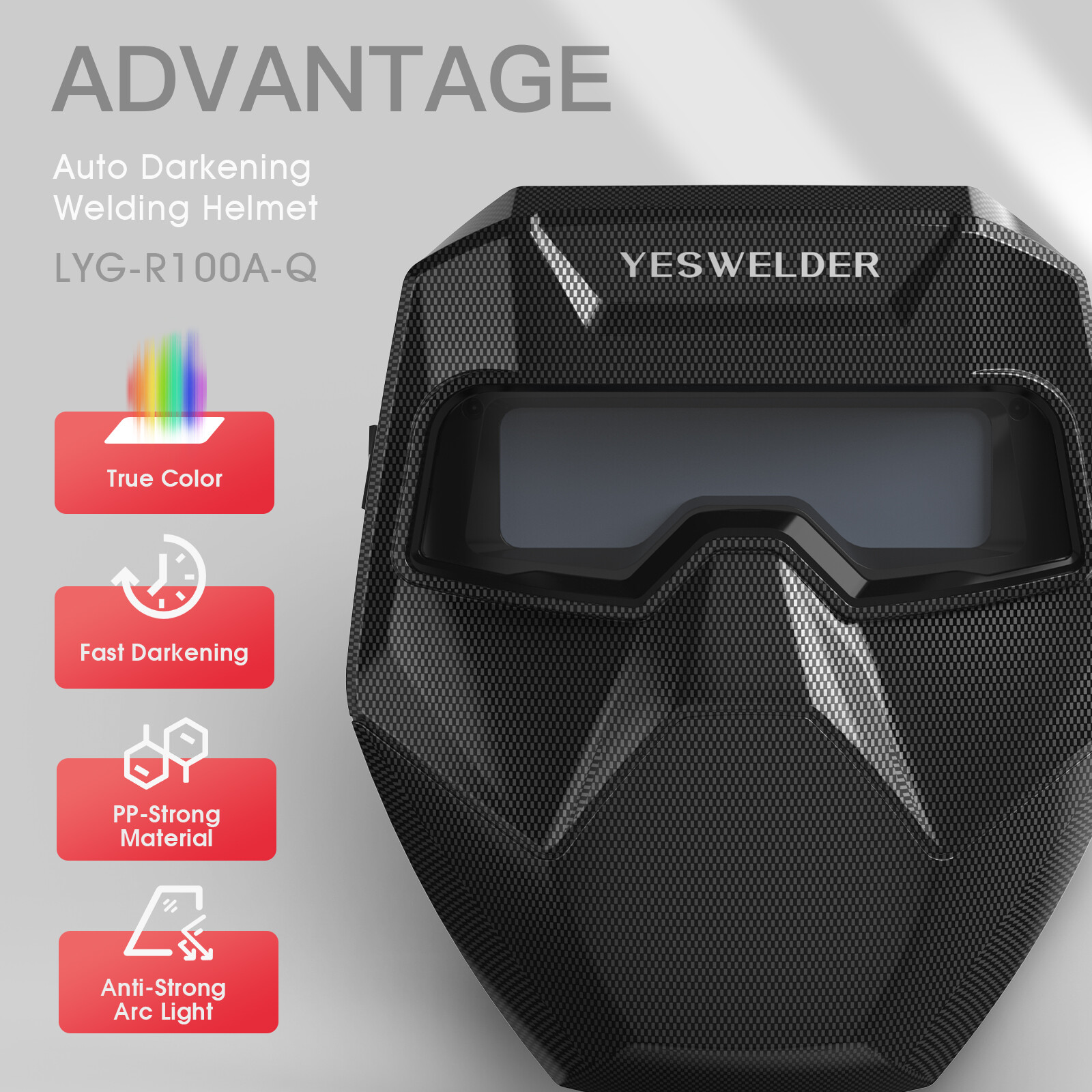 YESWELDER Auto-Darkening Welding Goggles 4/5-13 Shade w/Grind – Checkerboard
