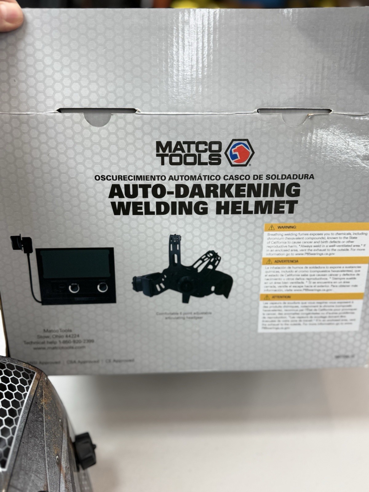 Matco Tools ADEW173VGR Auto-Darkening Welding Helmet 9-13 Shade Graphics