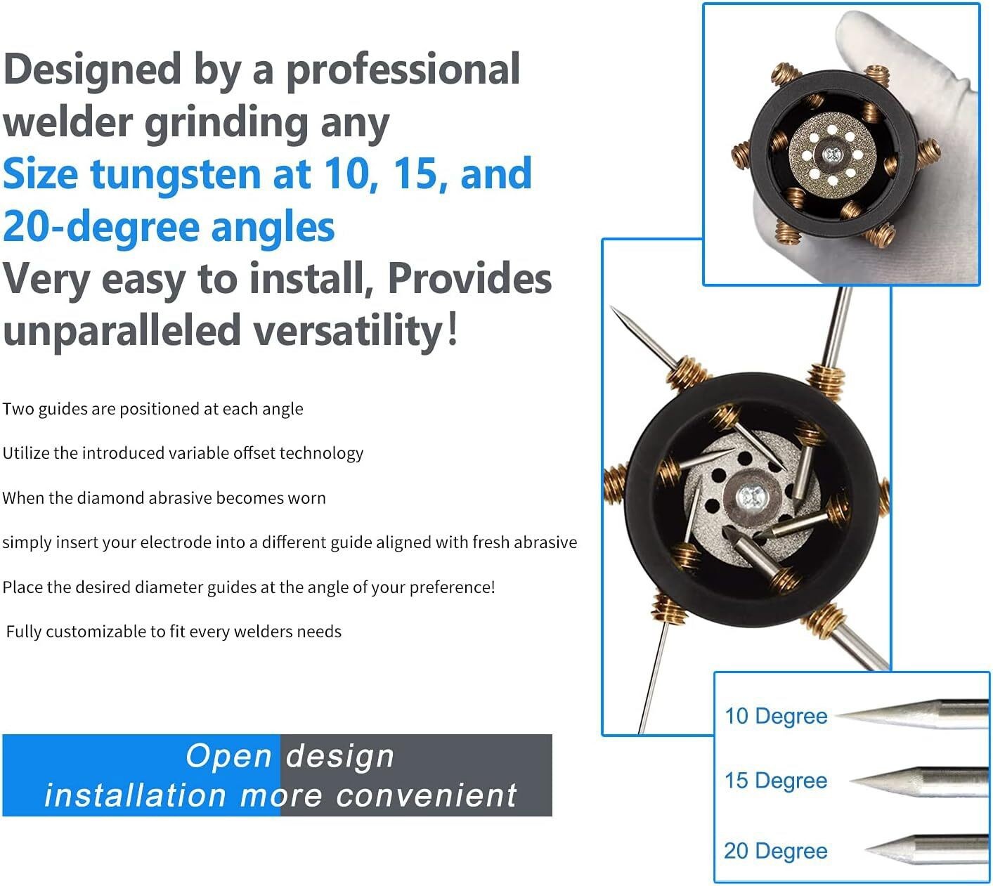 GR-12 Tungsten Sharpener Grinder, Electrode Sharpener Grinder Head TIG Welding