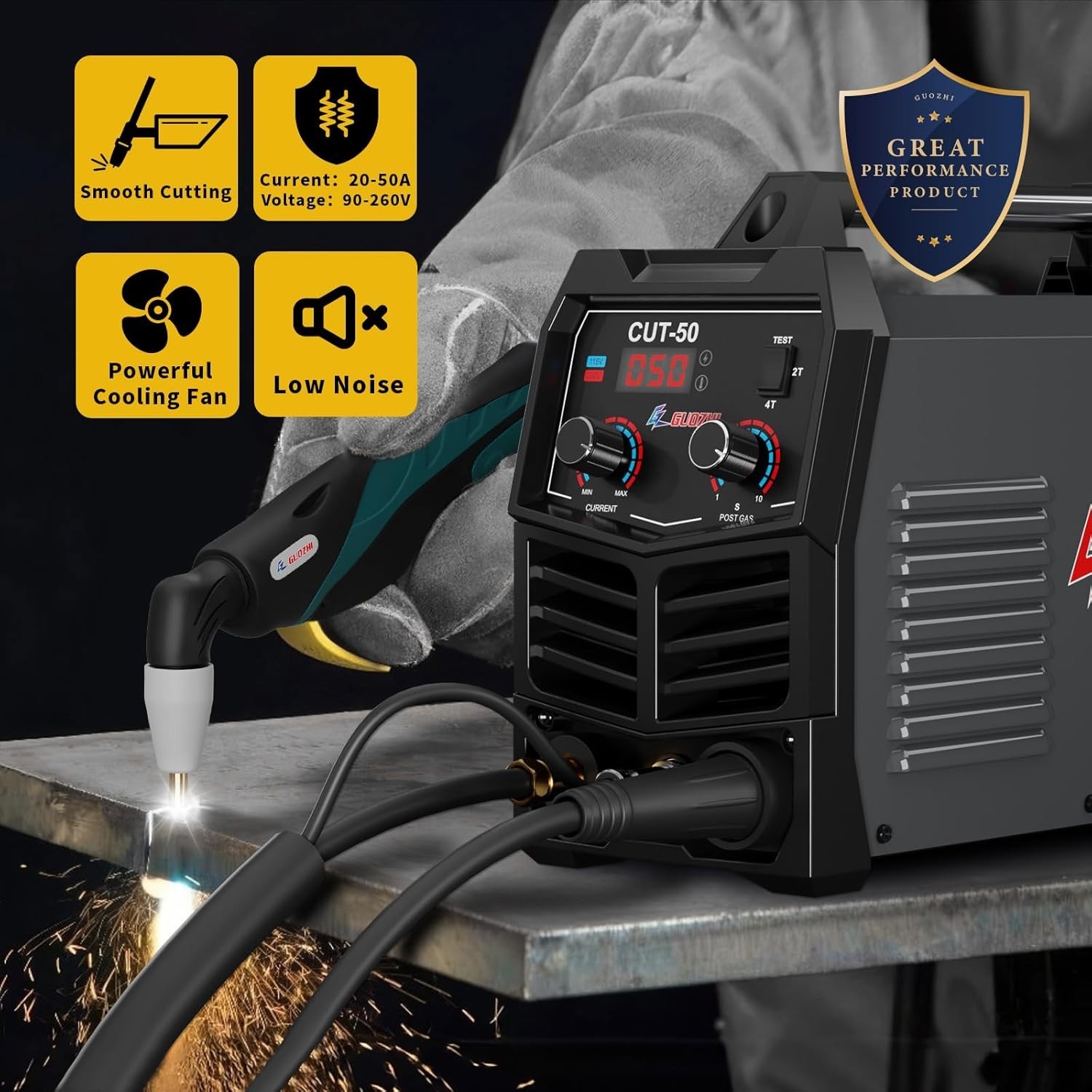 50 Amp Dual Voltage Inverter Plasma Cutter with Safety Features & Easy Setup