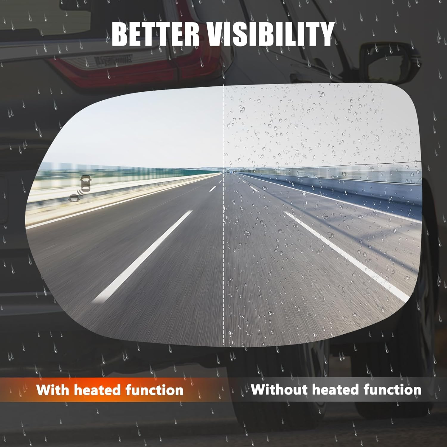 Mirror Glass Compatible with CRV 2017 2018 2019 2020 2021 2022, Left Driver Side