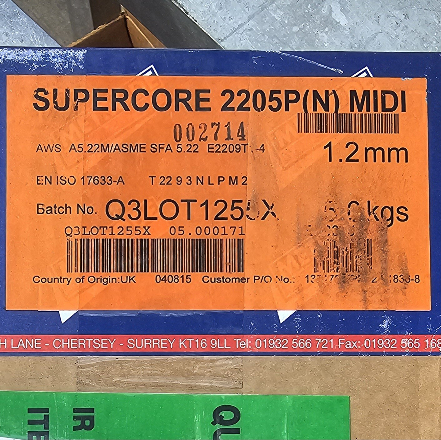 Metrode Supercore 2205P Flux-core Welding Wire 5-kgms/11-lbs, 1.2mm