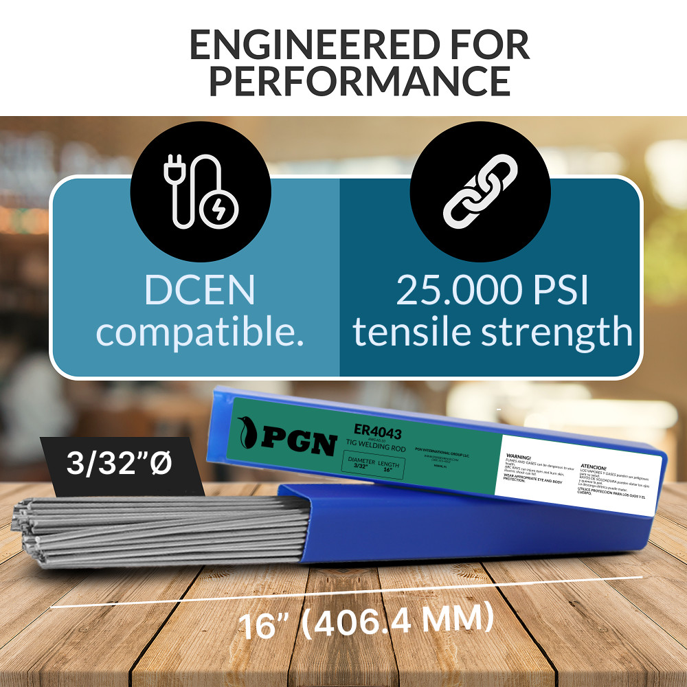 ER4043 1-lb 3/32″ x 16″ Aluminum Welding Rod – TIG Filler Rod, TIG Rod