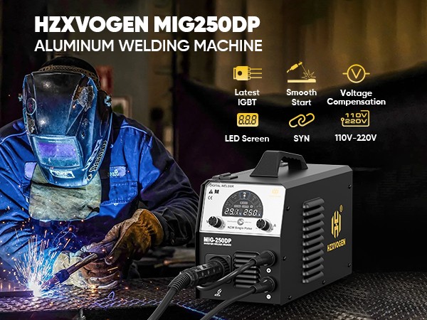 250 Aluminum MIG Welder MMA TIG MIG Welding Machine 110V/220V Gas/Gasless IGBT