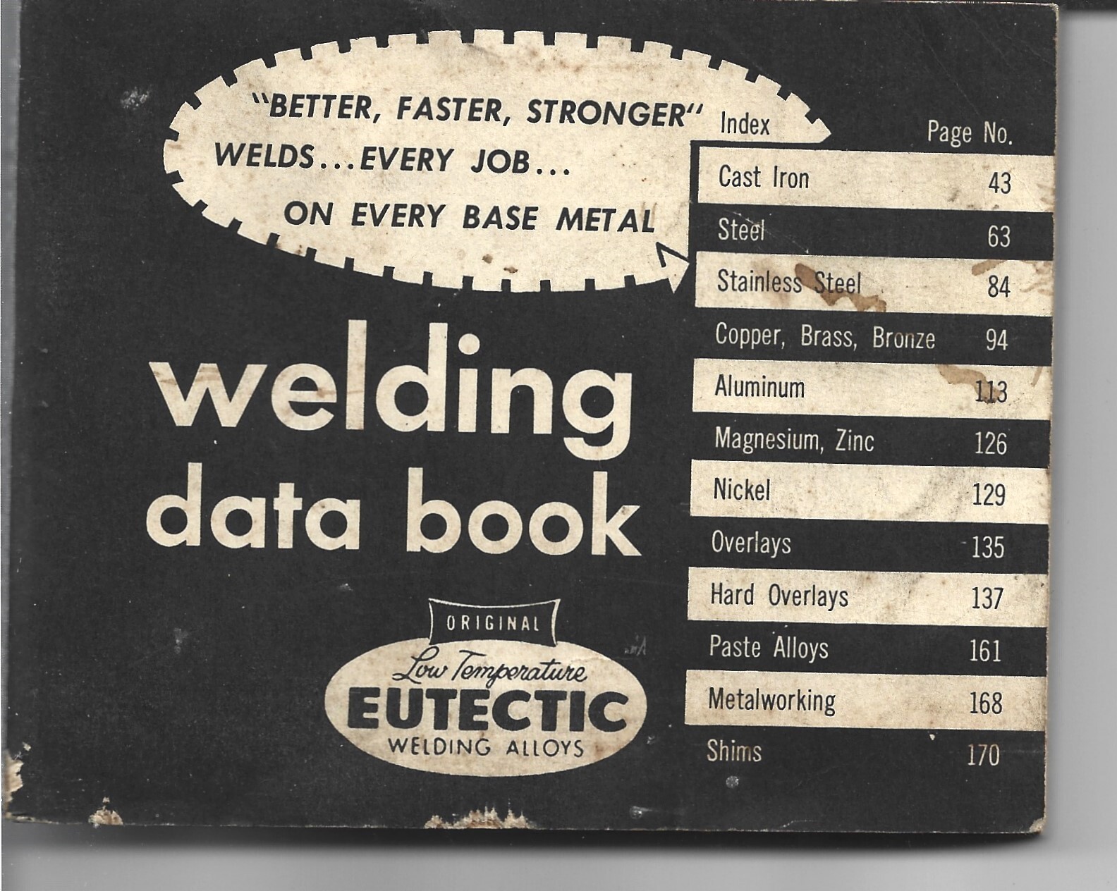 Vintage 1957 Eutectic Welding Corporation Maintenance Welding Data Book 173 PGS