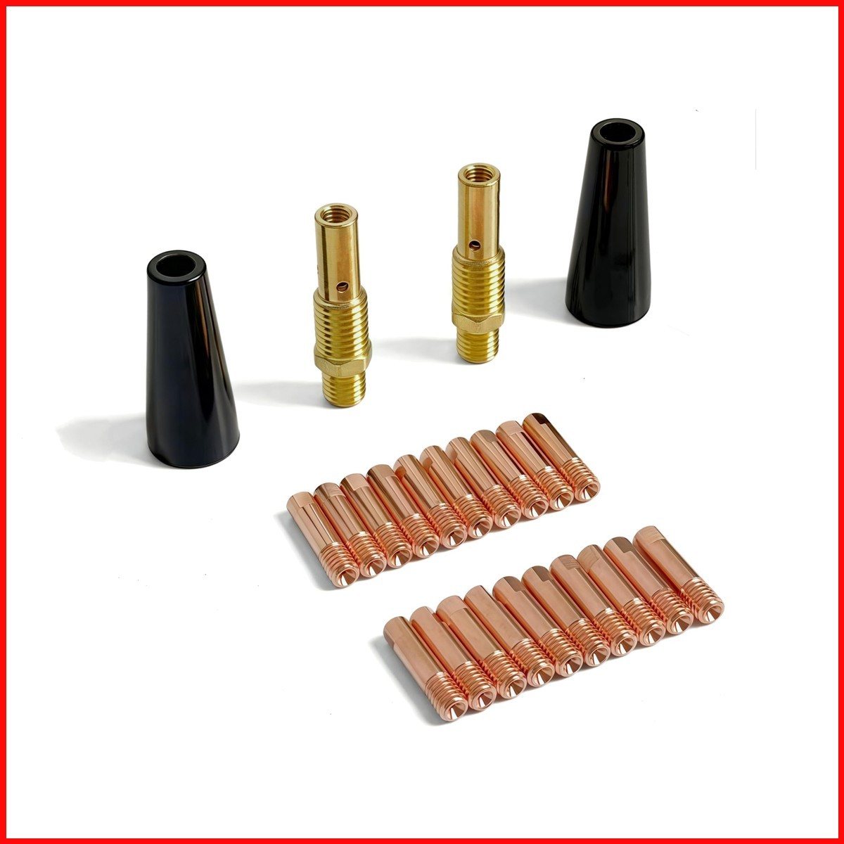 Timelydu 24Pcs Flux Core Gasless Nozzle Welding Kit Flux Core Gasless Nozzle