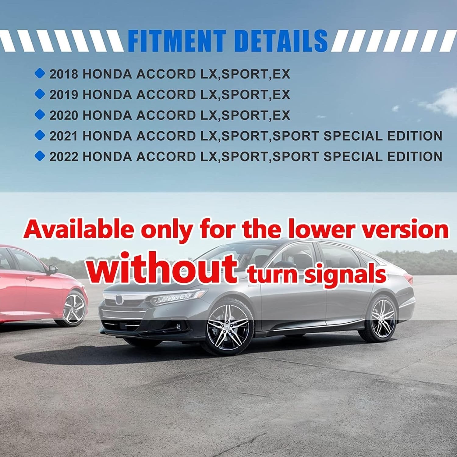 1Pair Black Side Mirror Cover Cap Housing Compatible with Honda Accord 2018 2019