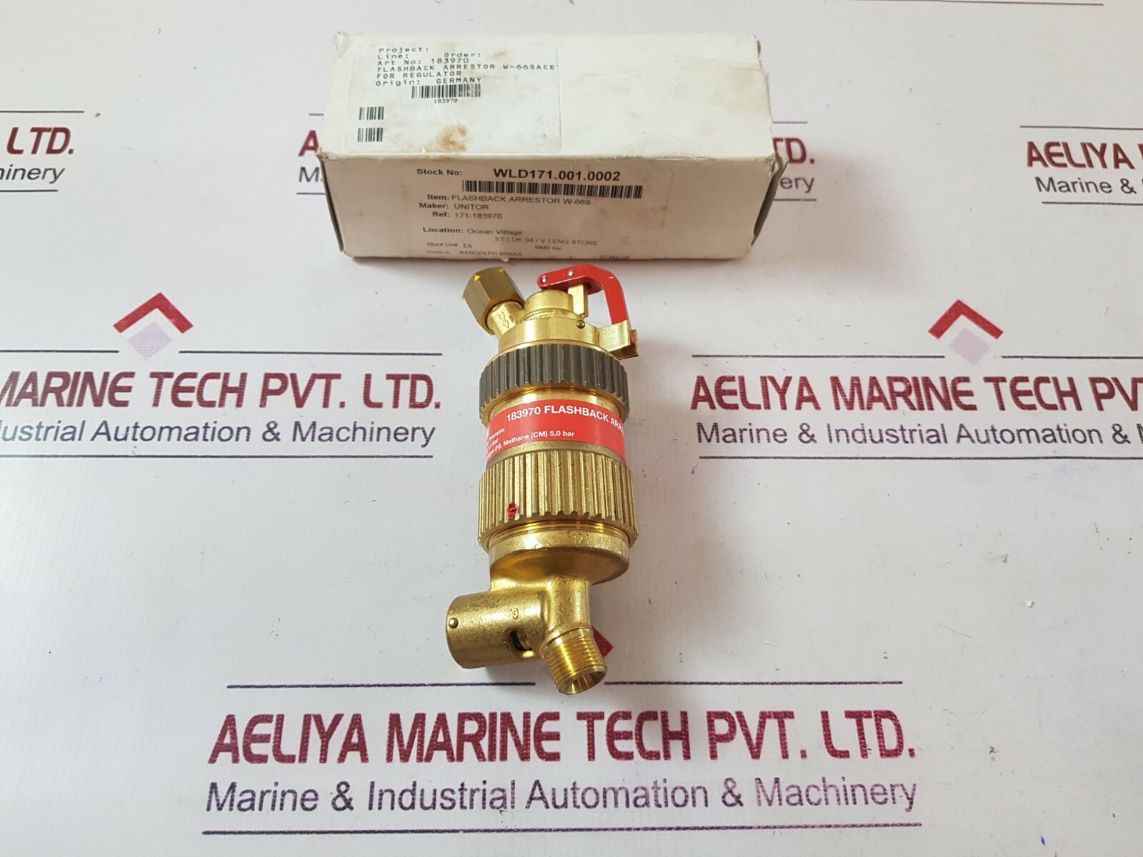 Unitor 183970 flashback arrestor w-66s acetylene