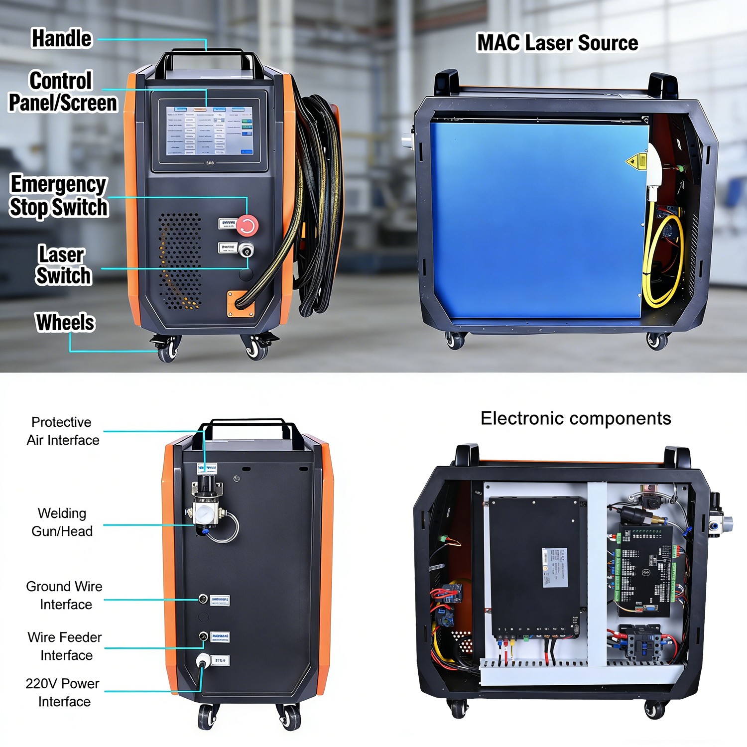 4 IN 1 1500W Laser Welding Cleaning Machine Air Cooled Laser Welder Cutter