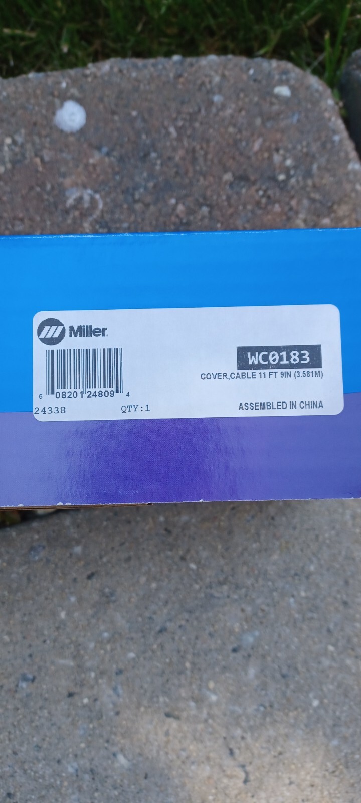 Miller Welding Cable Cover WC0183, 11 Feet 9 inches” New