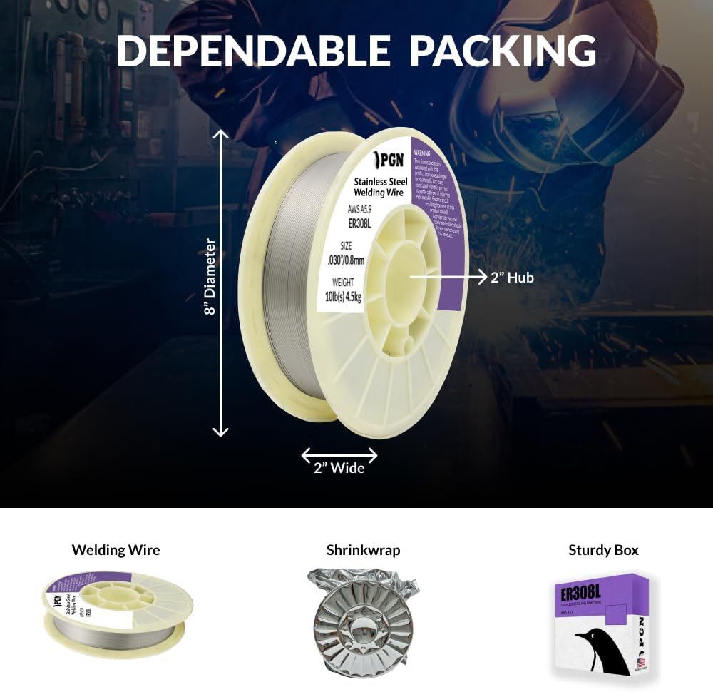 Stainless Steel MIG Welding Wire – ER308L .030 Inch – 10 Pound Spool – Low-Carbo