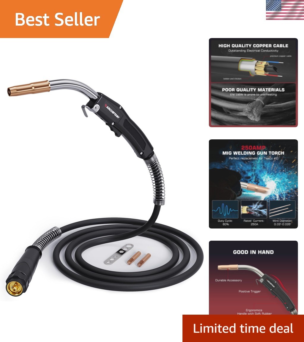 10ft 250A MIG Welding Gun with Euro Connection – Effortless Control