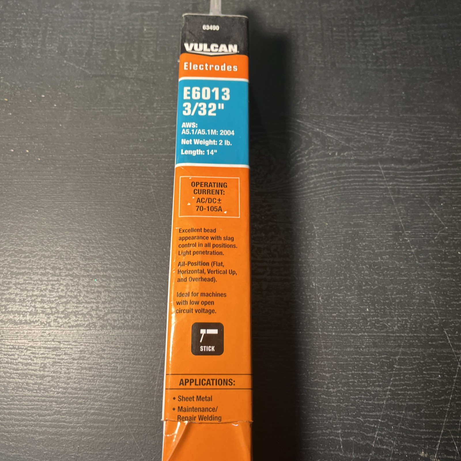 Vulcan E6013 3/32” Stick Electrodes Welding Rod2 Lbs 14″. 35 Rods left BIN #783