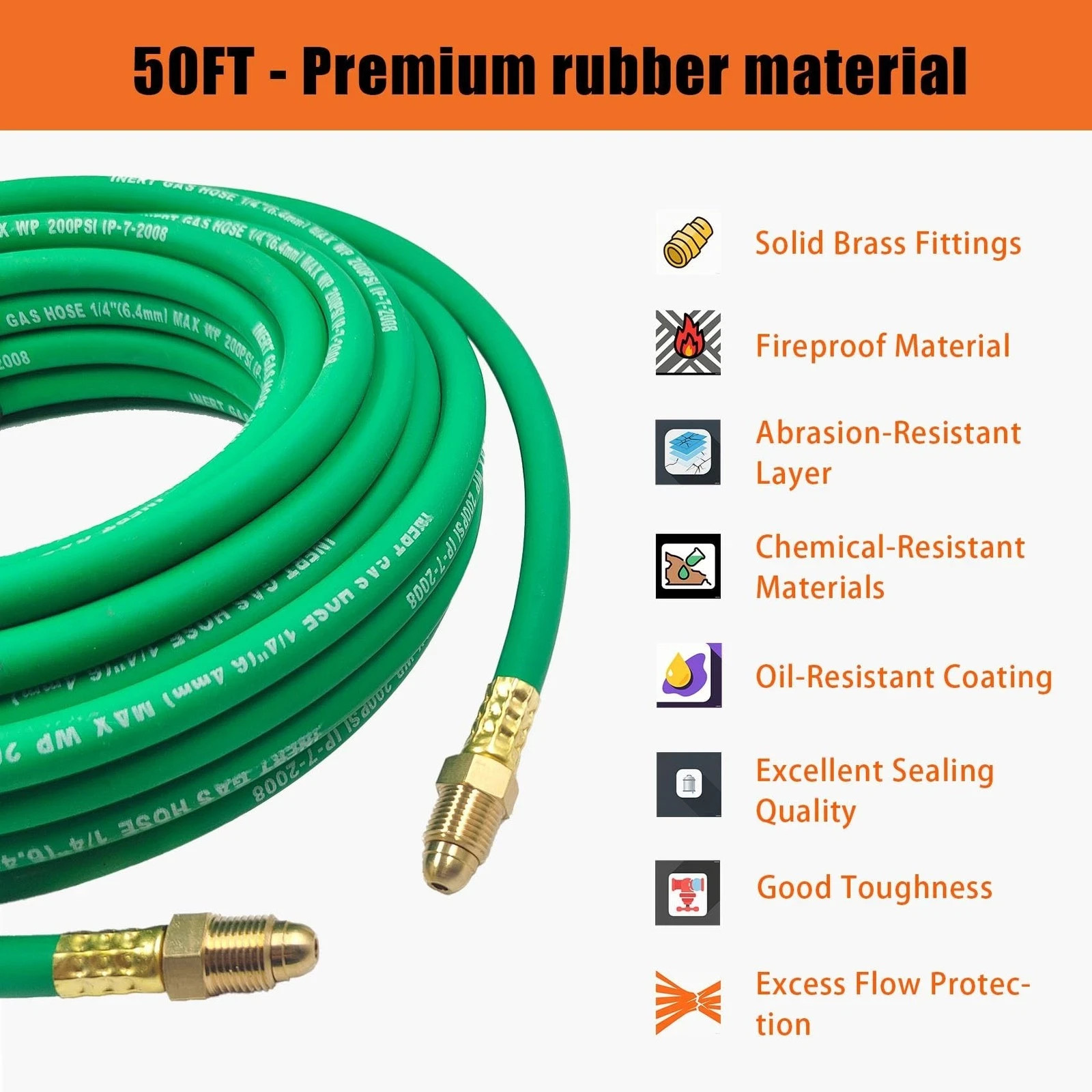 50FT Argon Gas Hose, Inert Gas Welding Hoses for MIG/TIG Welding Regulator，Ar…