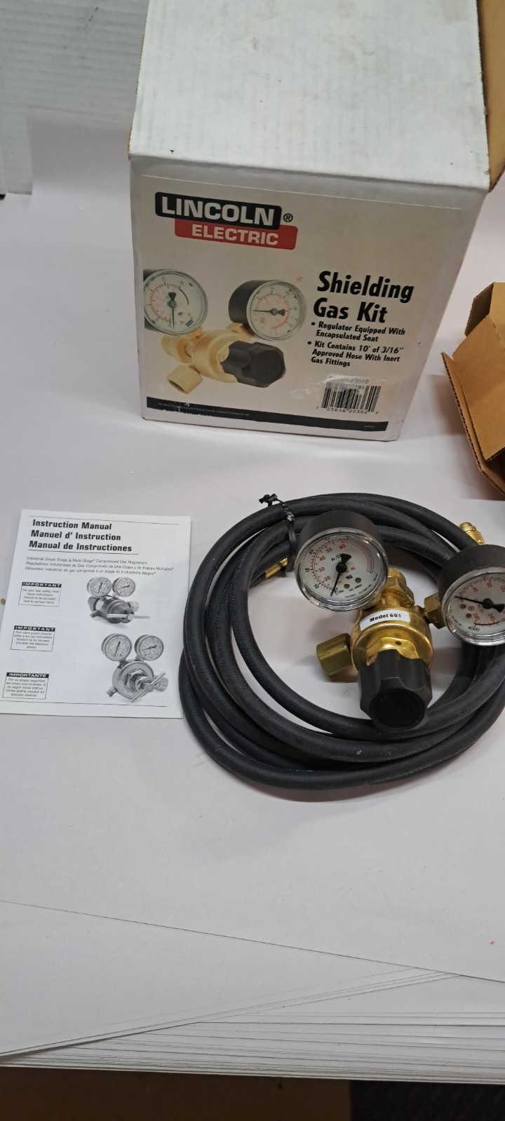 Lincoln Electric 601AR-58010, 601 Shielding Gas Kit, new open box