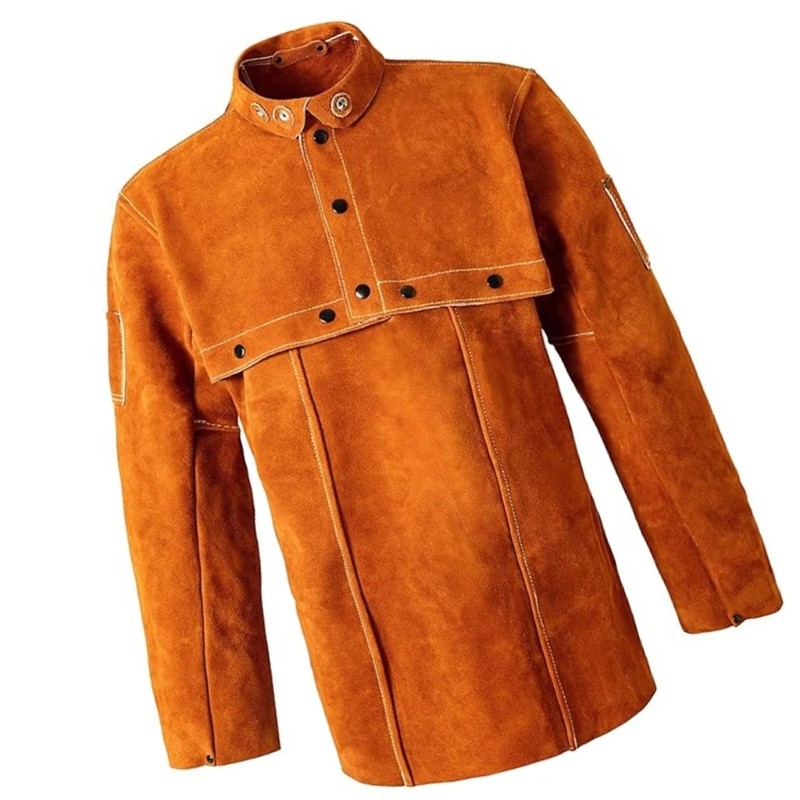 Strong Leather Work Coat 5 Size Perfect for Welding Metalworking Construction