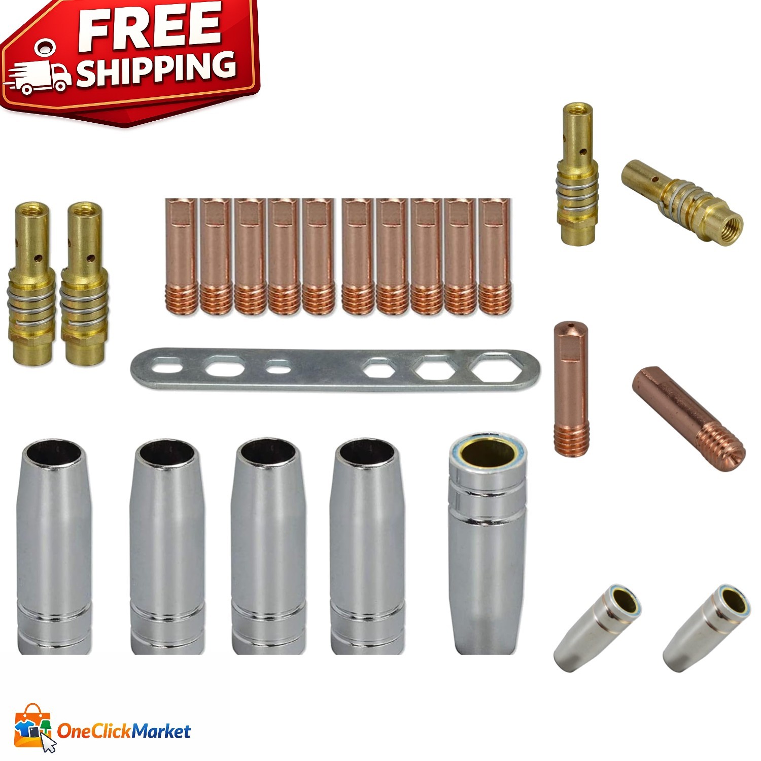 Professional MIG MAG Welding Accessories: 18-Piece M6 .035″ Kit with Nozzle