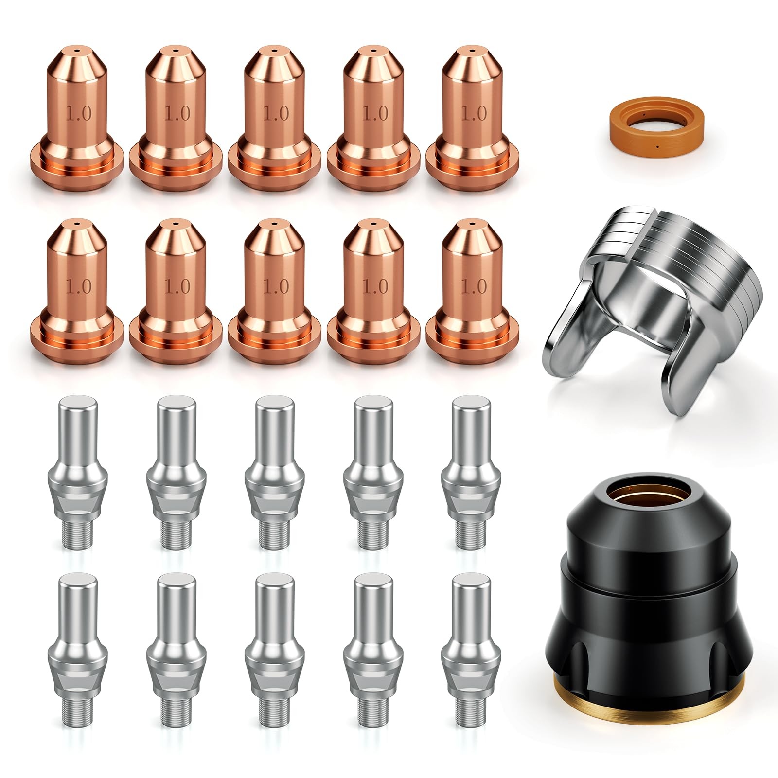 ARCCAPTAIN 23Pcs IPT60 Plasma Cutter Torch Consumables .040″ for 40-50A Current