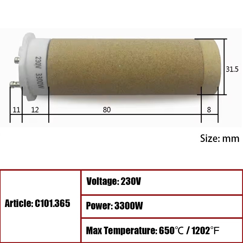 230V 3300W Ceramic Heating Element 101.365 for Hot Air heater LE3000