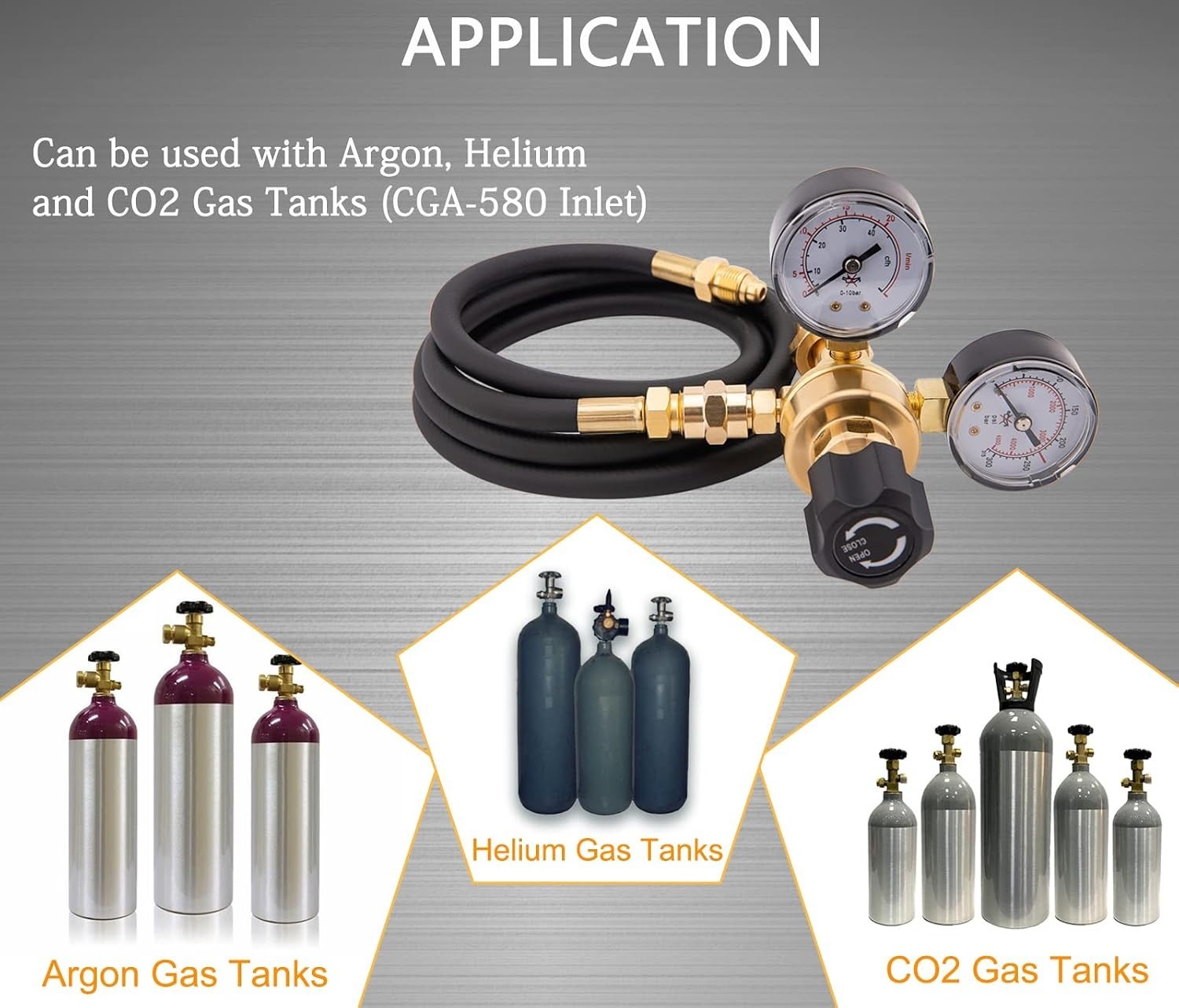 Universal Gas Welding Regulator with 6.6Ft Hose