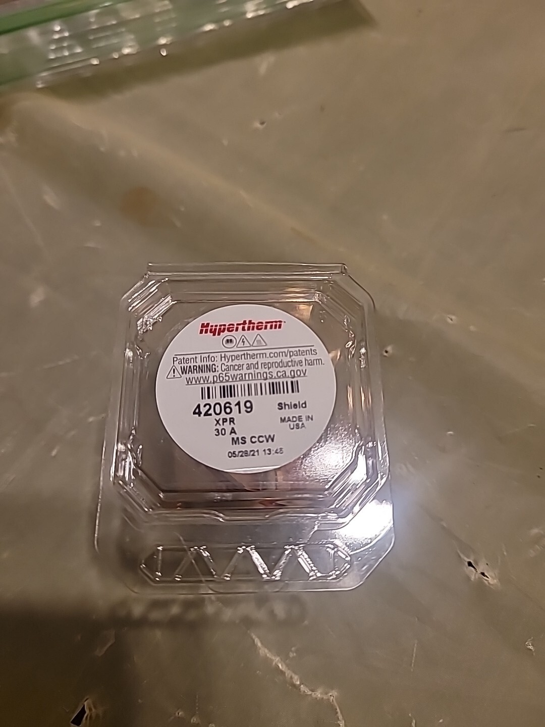 Hypertherm 420619 Shield Assembly, XPR 30 Amps Mild Steel CCW