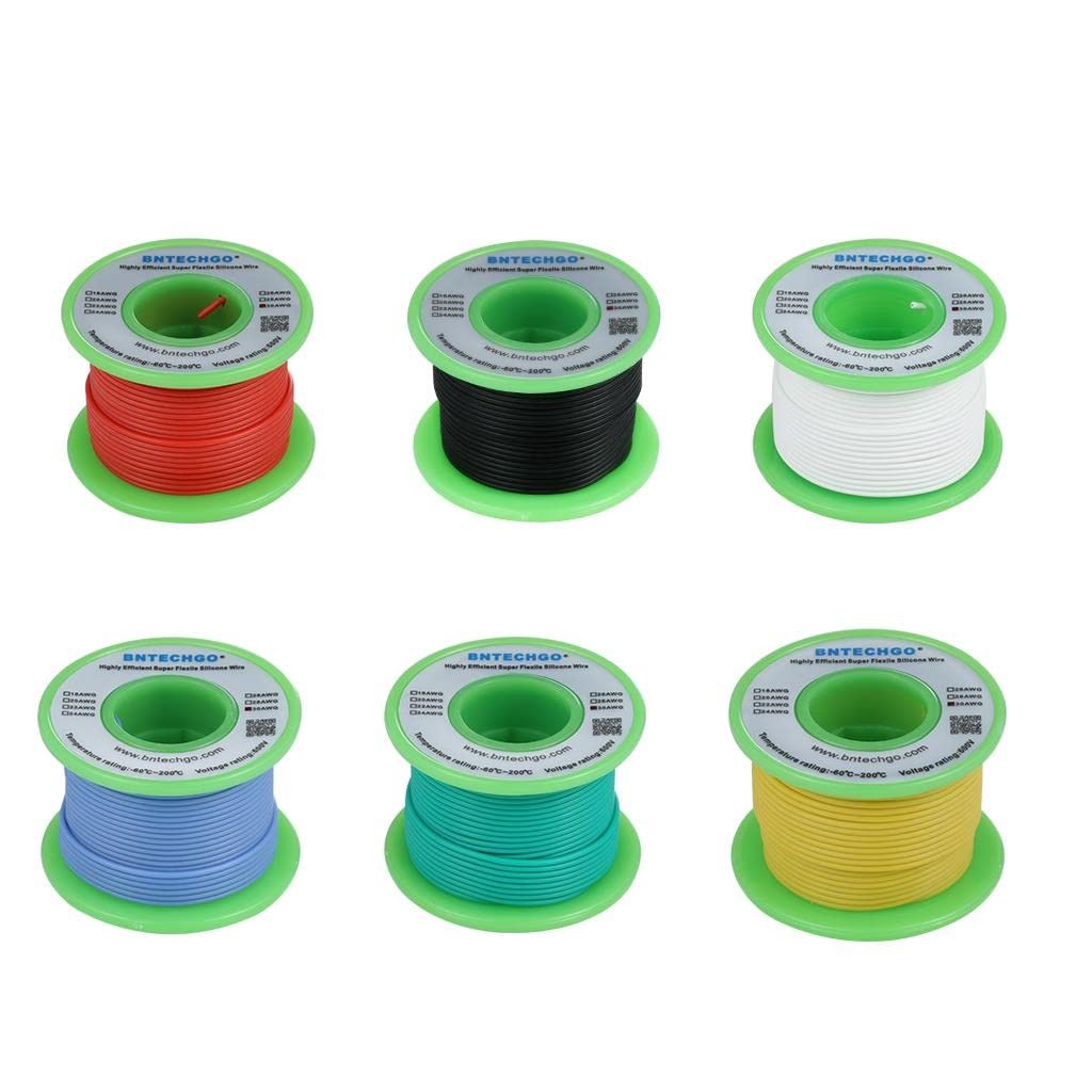 BNTECHGO 6 Colors Each 30ft, 6 colors,red,black,blue,white,yellow and green