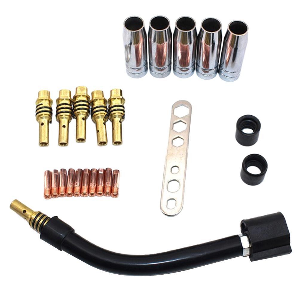 24pcs 15AK MIG Welding Torch Tip Kit Accessories for Binzel MIG Consumables