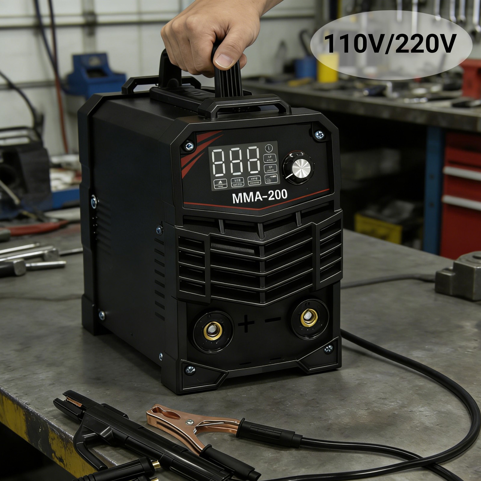 Portable Stick Welder 200A 110/220V IGBT Inverter Machine with Welding Electrode