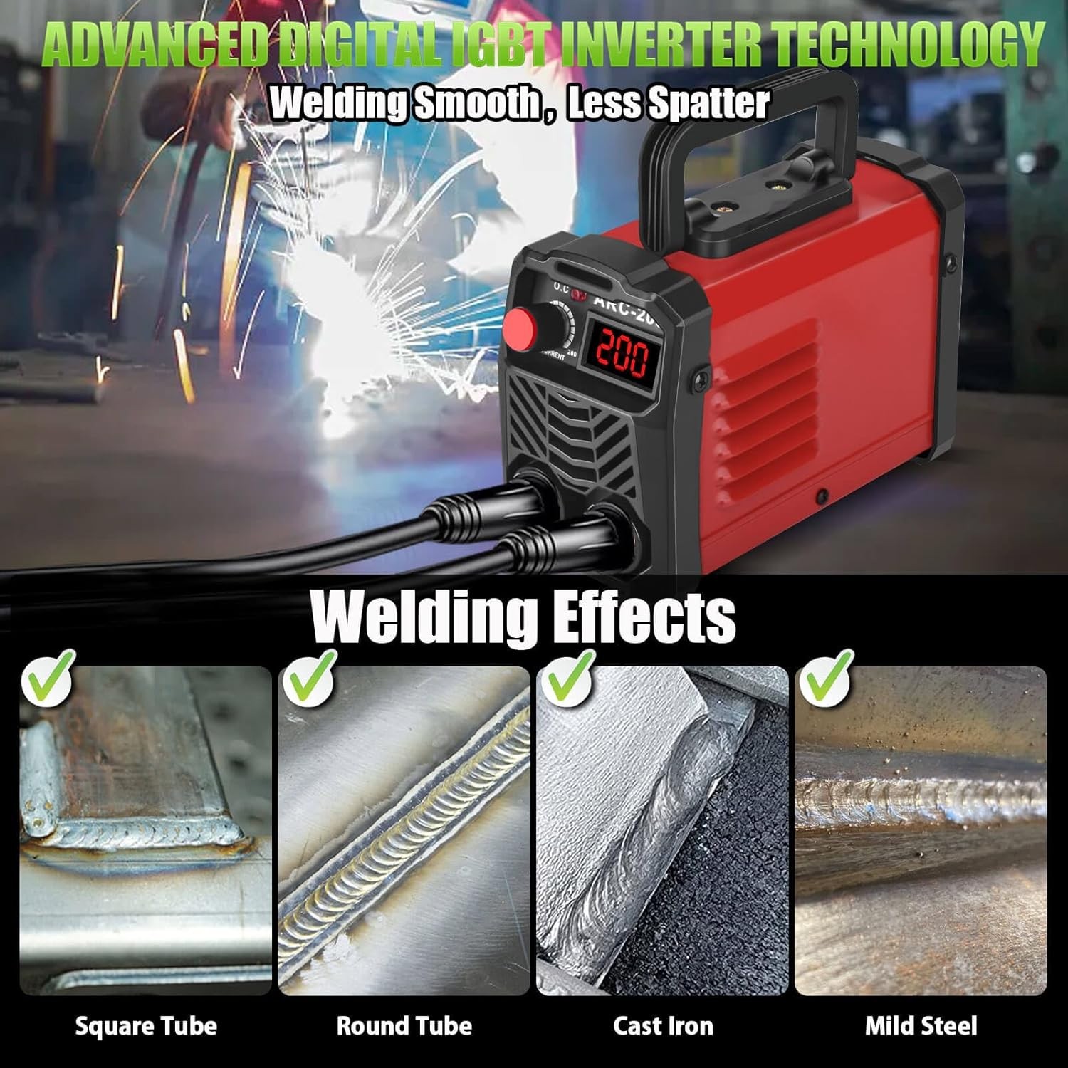 200Amp 20PCS Rods Stick Welder, Super MINI Portable Welding Machine, IGBT Invert
