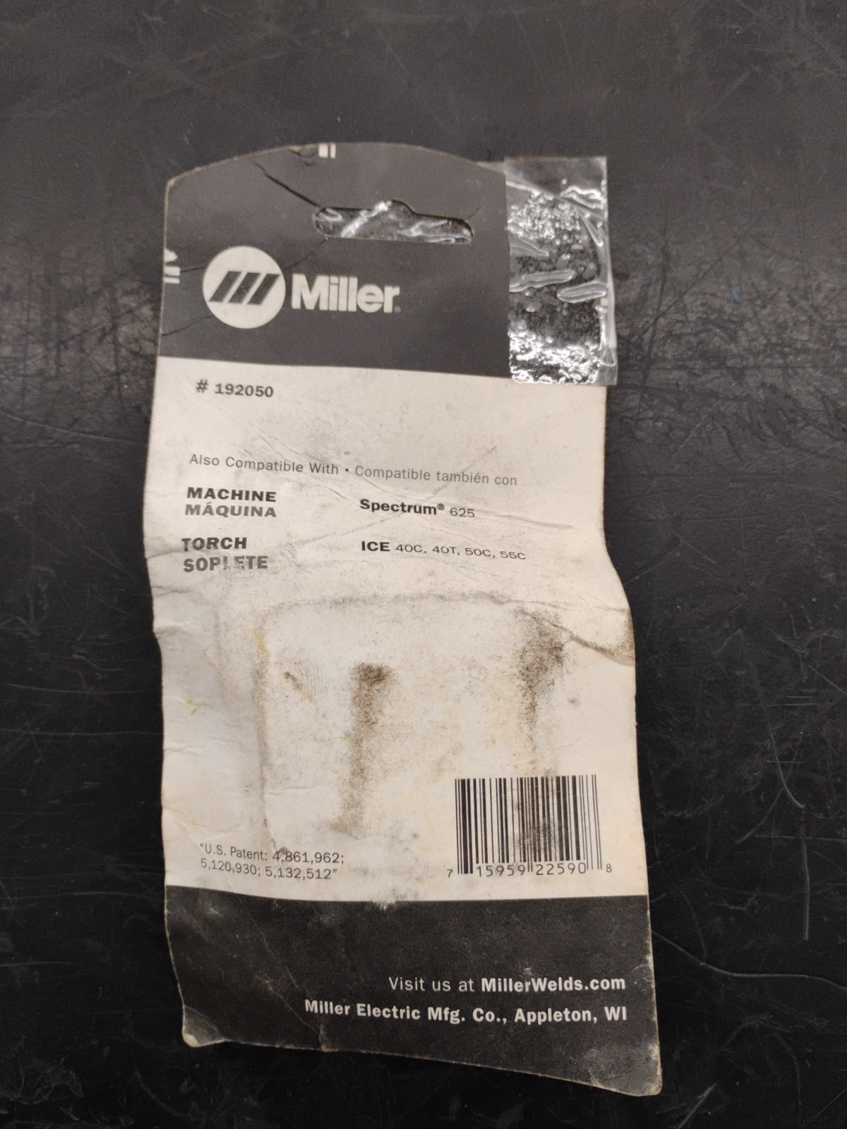 Miller 192050 Plasma Retaining Cup, Shield For ICE 40C, 40T, 50C, 55C – New