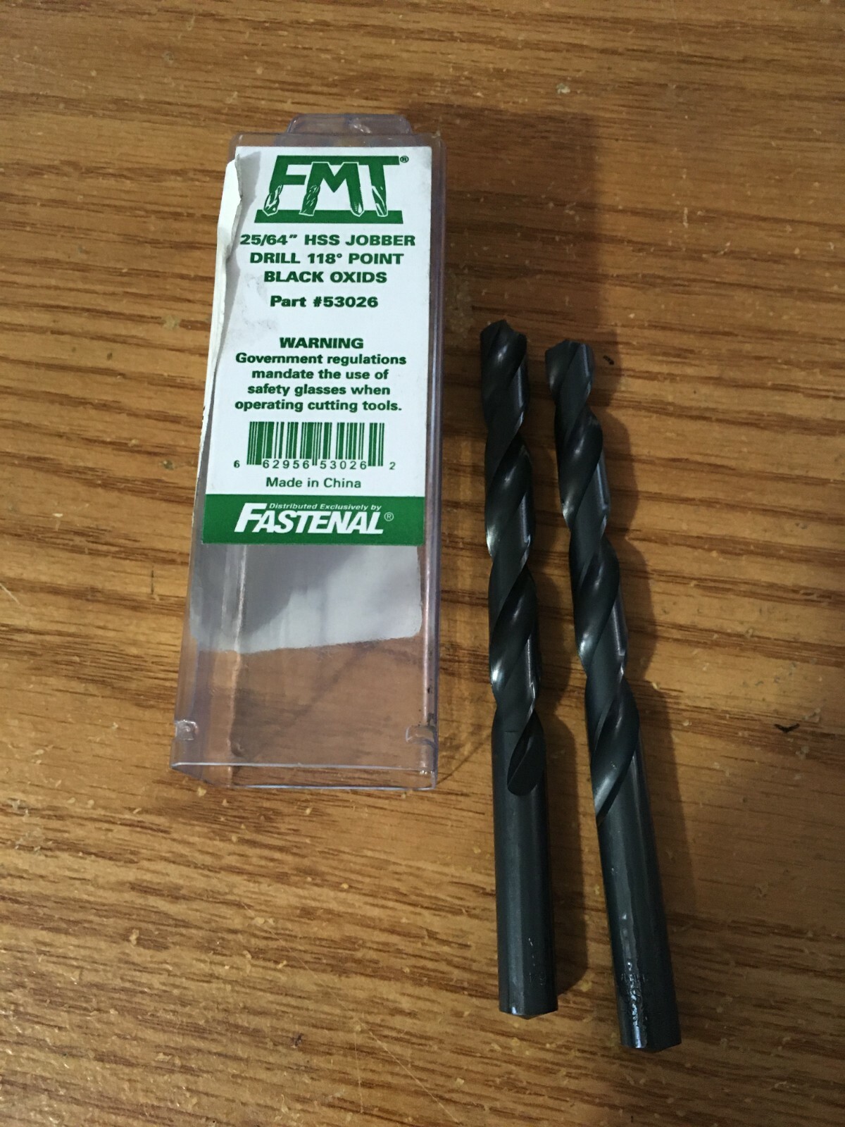 (2) 25/64″ HSS 118° Black Oxide Finish FMT® Jobber Drill Bit