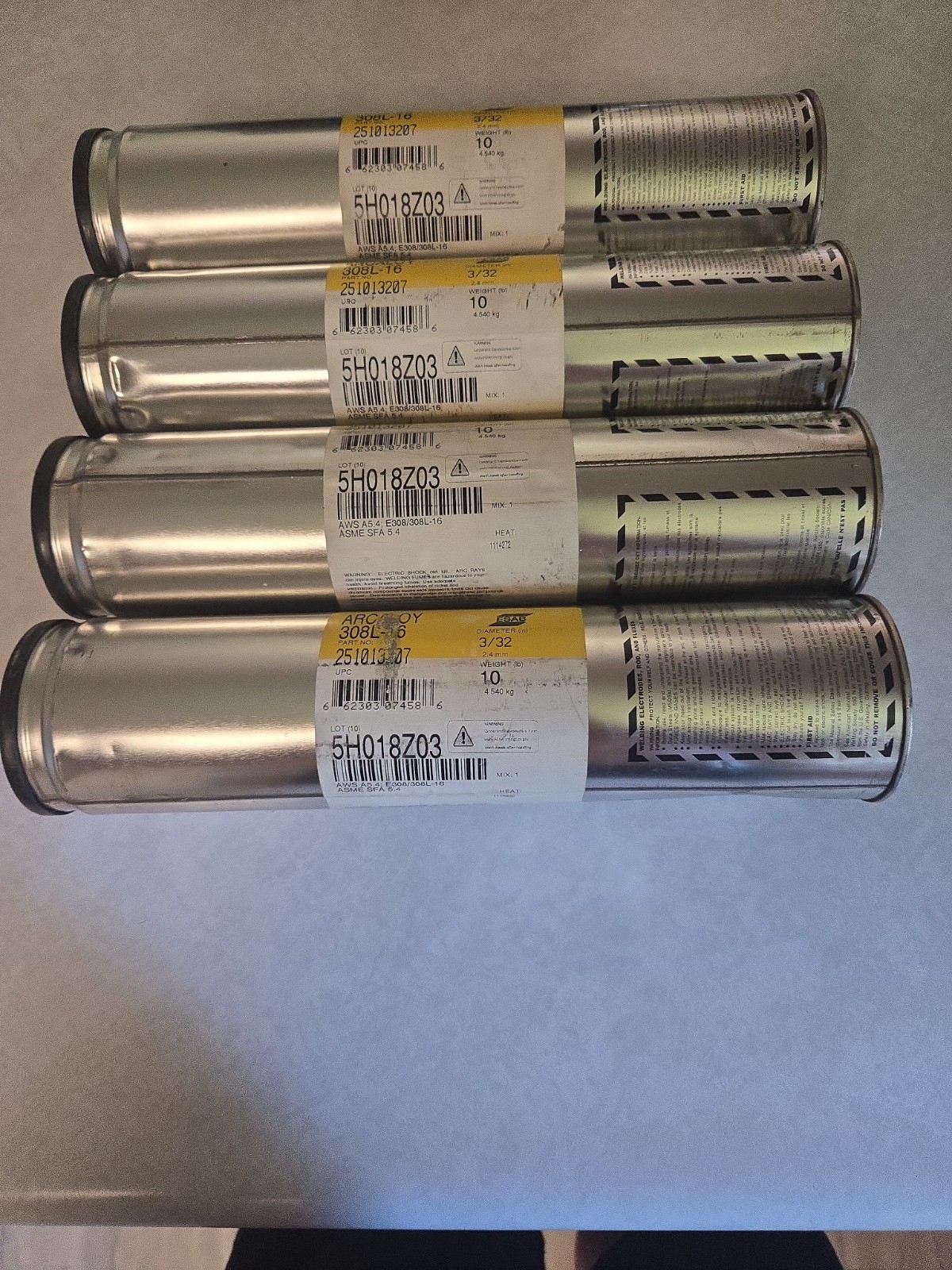 ESAB 3/32″ 308L-16 ELECT. 10# CAN #251013207