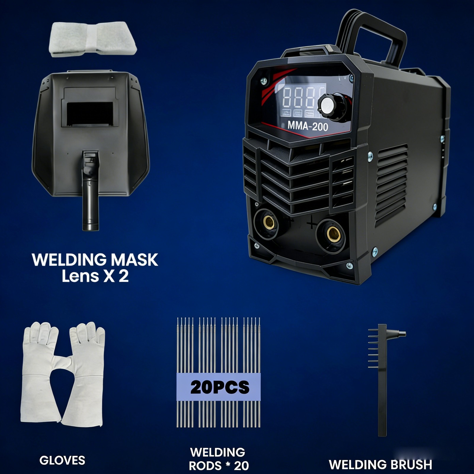 Portable Stick Welder 200A 110/220V IGBT Inverter Machine with Welding Electrode