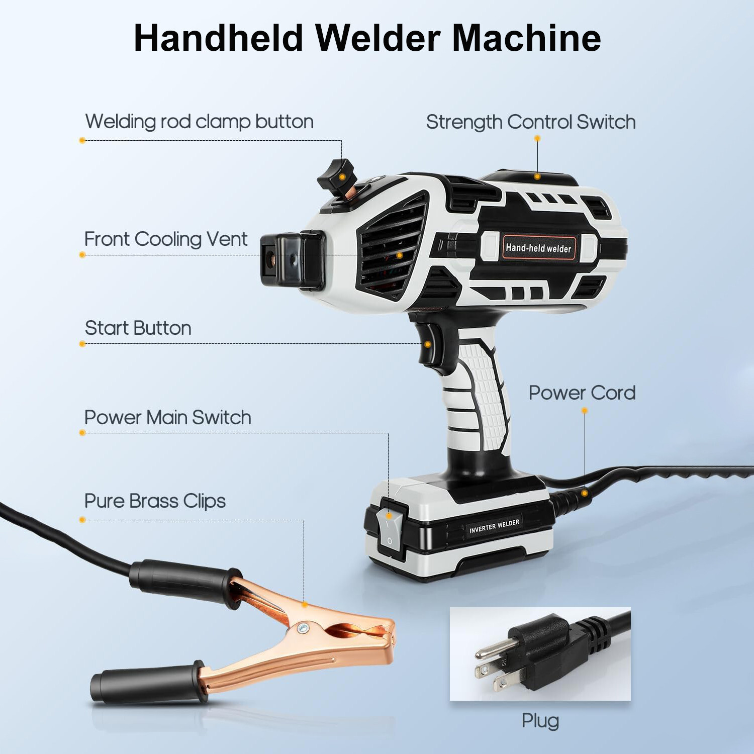 4600W Welding Machine 110V Handheld Digital Welder Gun Portable Welder Machine