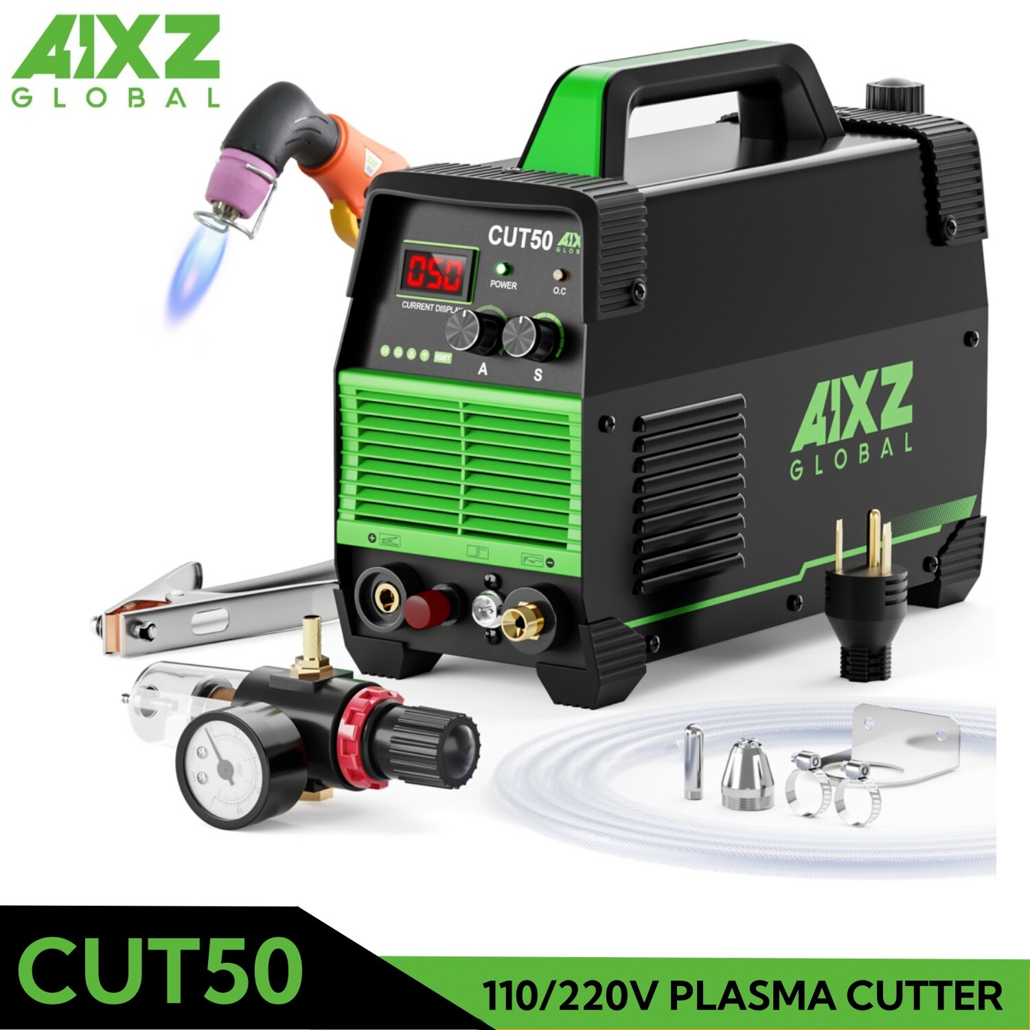 AIXZ Plasma Cutting Machine,50Amp HF Non-touch Pilot ARC Cutter with Post-Gas