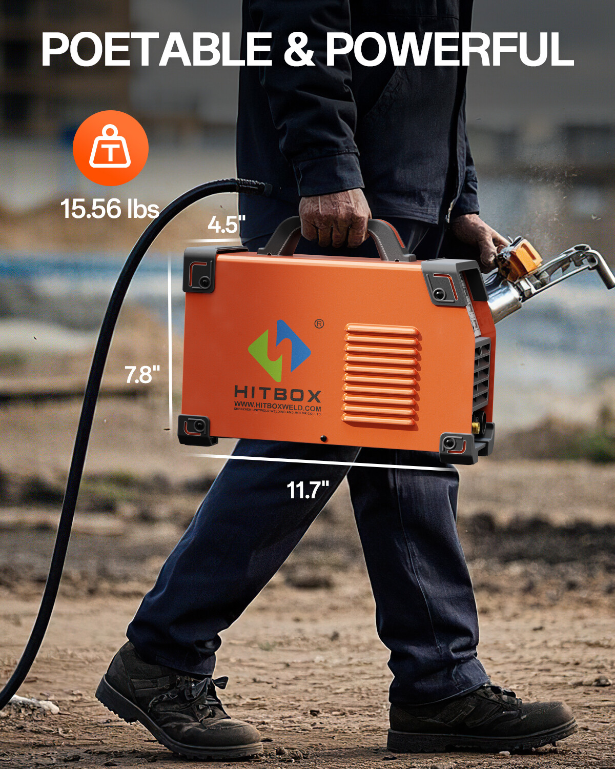 HITBOX 200A 6 IN1 AC/DC TIG Aluminum Welder with Remote Control Foot Pedal,220V