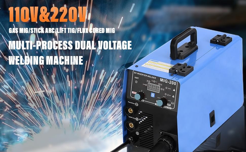 S7 MIG Welder Gas Gasless Flux Core Machine 120V Beginner Welding Tool
