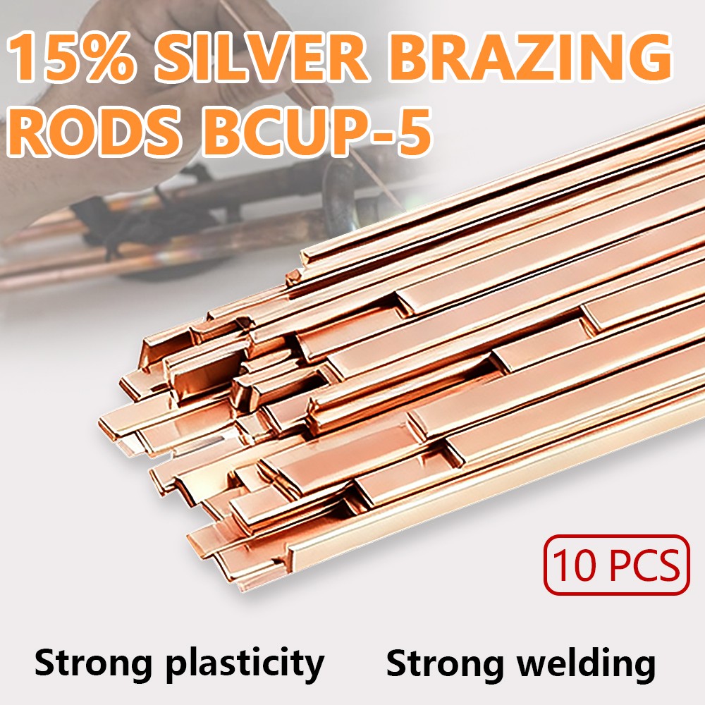 15% Silver Brazing Rods BCuP-5 Welding 10 Pcs for HVAC & Industrial Applications