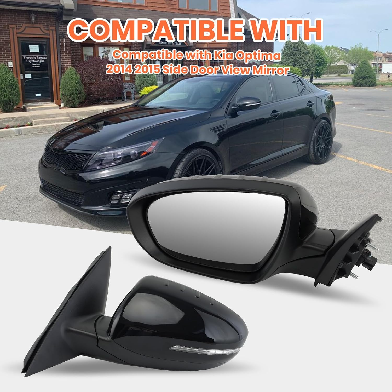 Left Driver Mirror Compatible with 2014 2015 Kia Optima Mirrors with Heated,Turn