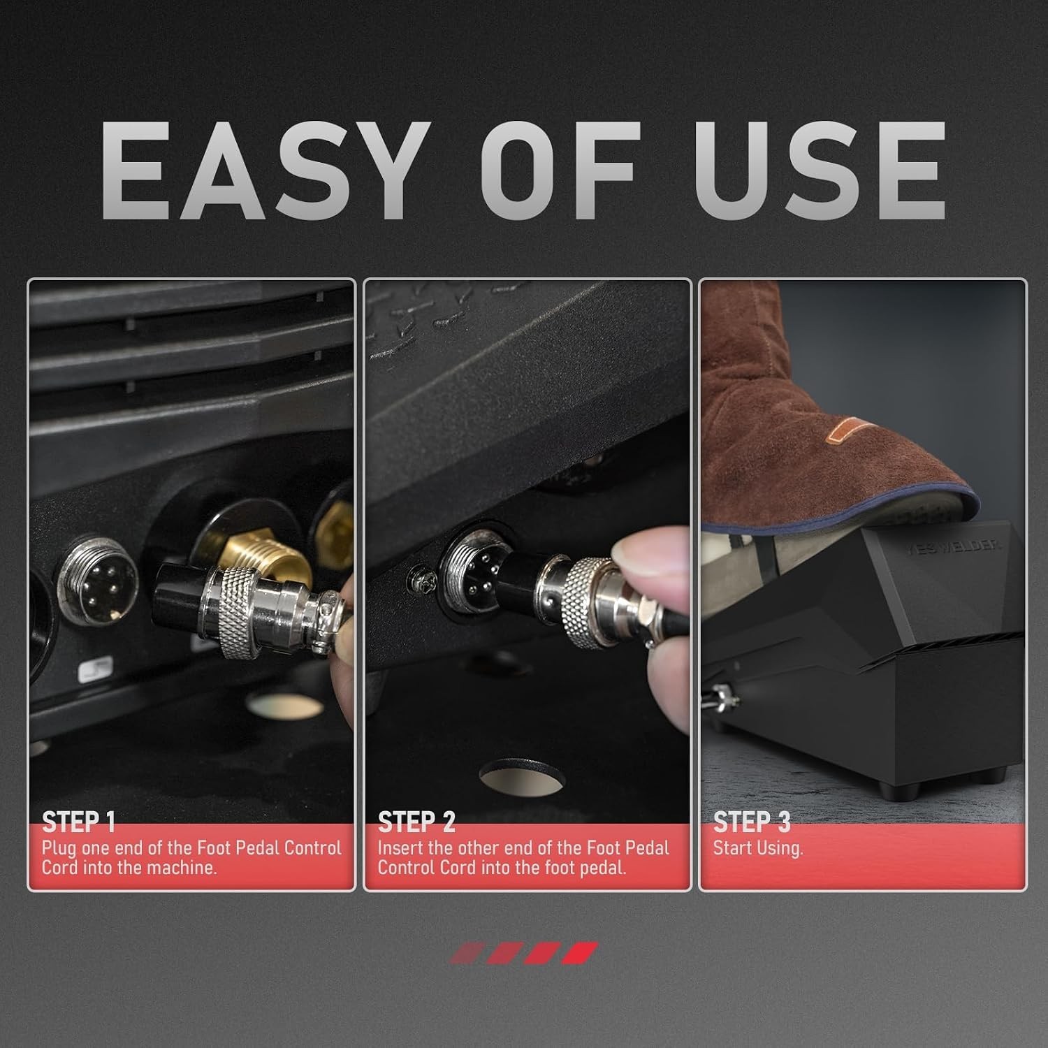 Durable TIG Welding Foot Pedal with 16-Inch Cord – Precision Control for Welders
